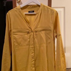 golden yellow button down